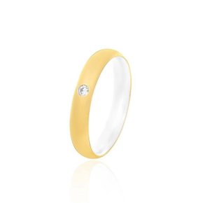 Aliança Prata e Ouro 416 Envelopada 4mm