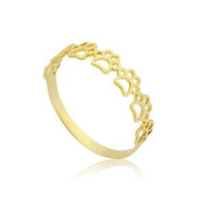 Anel Ouro 416 10k Pet Patinhas de Cachorro