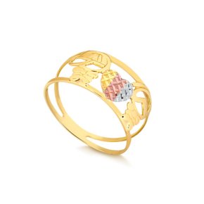 Anel Ouro 416 Aro Duplo Menino e Menina