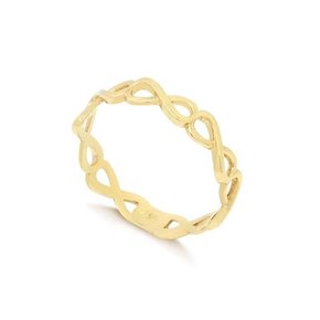 Anel Ouro 416 Diamantado Tralhado Infinito