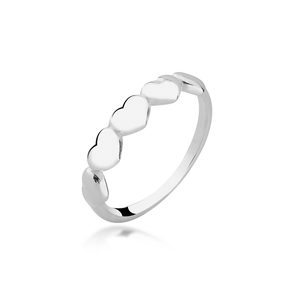 Anel Prata 5 Corações