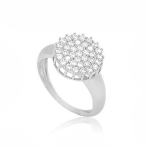 Anel Prata com Pedras