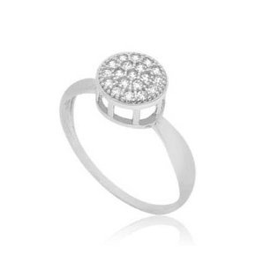 Anel Prata com Pedras