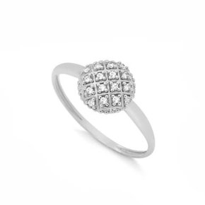 Anel Prata com Pedras em Zircônia