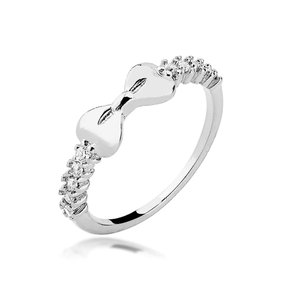 Anel Prata Infantil Ou Falange Lacinho com Pedras