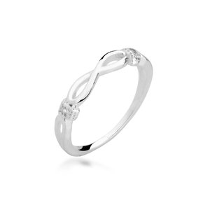 Anel Prata Infinito com Zircônias