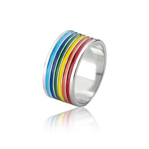 Anel Prata Orgulho Lgbt Arco Iris
