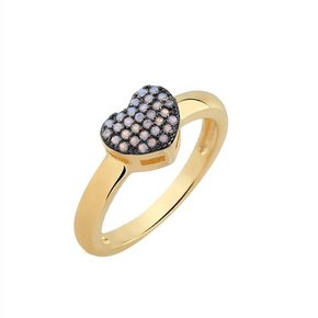 Anel Semi Jóia Coração Zircônia
