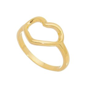 Anel Semi Jóia Dourado Coração