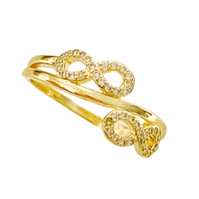 Anel Semi Jóia Dourado Infinito