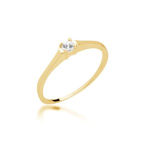 Anel Semi Jóia Dourado Solitário