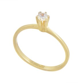 Anel Semi Jóia Dourado Solitário
