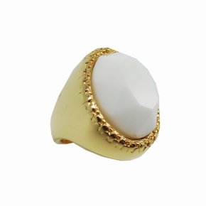 Anel Semi Jóia Pedra Branca