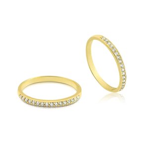 Aparador de Aliança Zircônias 1,25mm Ouro 416 10k