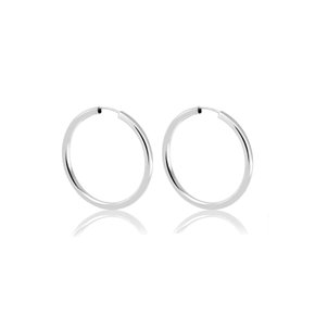 Argola Prata 925 Lisa Fio Quadrado 2cm