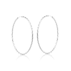 Argola Prata Oval Torcida