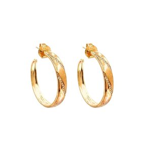 Argola Semi Jóia Dourada com Pedras