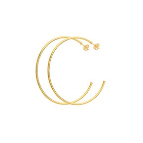 Argola Semi Jóia Dourada Lisa 5,5 Cm