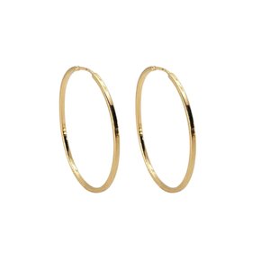 Argola Semi Jóia Dourada Lisa Fio Quadrado