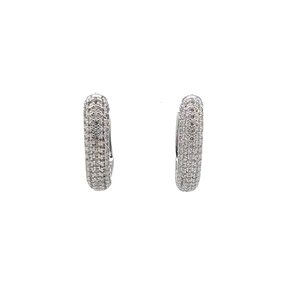 Argola Semi Jóia Prateada Pedras em Zircônias