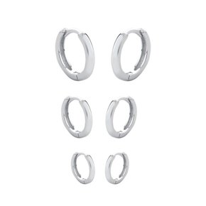 Argola Trio Prata Lisa