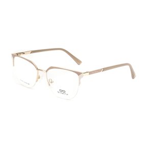Armação para Óculos Difaty Feminina Dourada e Nude