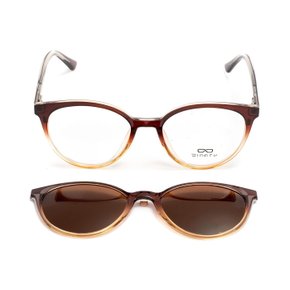 Armação para Óculos Difaty Marrom Clipon Polarizado