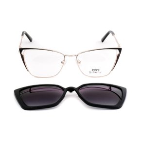 Armação para Óculos Difaty Prata Clipon Polarizado