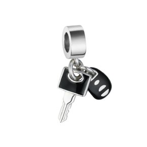 Berloque Prata Chave e Controle de Carro