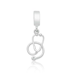 Berloque Prata Estetoscópio