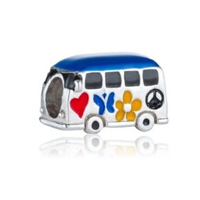 Berloque Prata Kombi Hippie Colorida