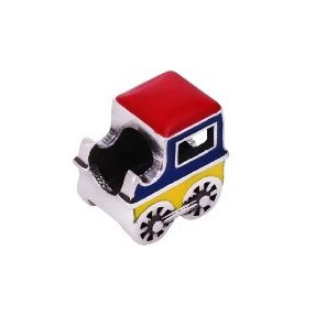 Berloque Prata Trem Colorido