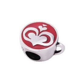 Berloque Prata Xícara Café Coração