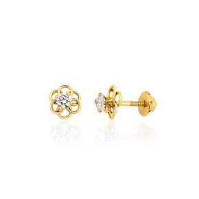 Brinco Ouro 416 Pedra Zircônia