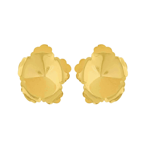 Brinco Semi Jóia Dourado Chapa Flor