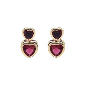 Brinco Semi Jóia Dourado Pedra Granada