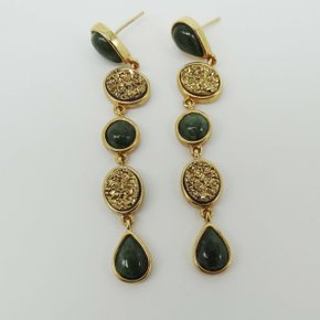 Brinco Semi Jóia Pedra Verde