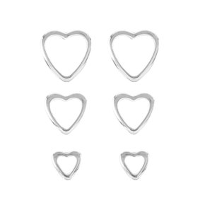 Brinco Semi Jóia Rodio Trio Corações