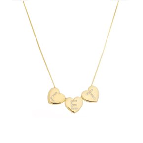 Colar Semi Jóia Dourado Coração com Inicial