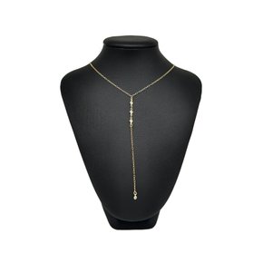 Colar Semi Jóia Dourado Gravatinha com Zircônias