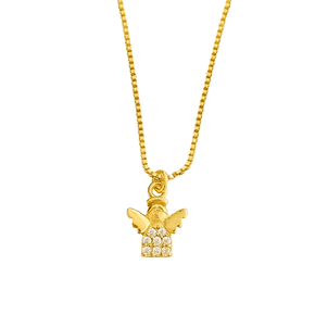 Colar Semi Jóia Dourado Infantil Anjinho