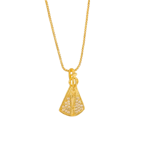 Colar Semi Jóia Dourado Nossa Senho Aparecida