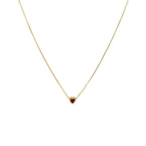 Colar Semi Jóia Dourado Ponto de Luz Coração 0,5mm