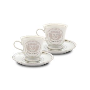 Jogo de Xícara Café Diceart Barroco Bodas de Prata