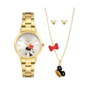 Kit Relógio Condor Disney Minnie Feminino Dourado