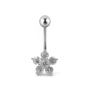 Piercing umbigo gota prata 925 - Lopratas