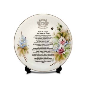 Prato Diceart Ação de Graças Na Bodas de Prata