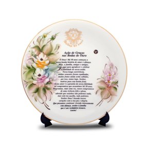 Prato Diceart Ação de Graças Na Bodas de Ouro