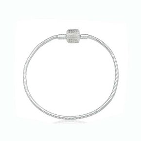 Pulseira Berloque Prata Fecho com Pedras