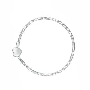 Pulseira Berloque Prata Coração Liso